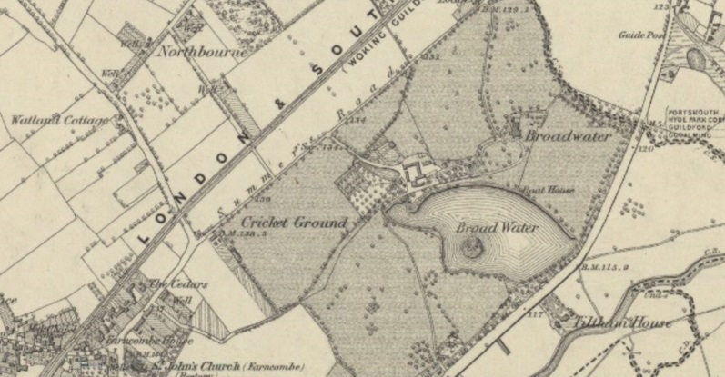 Godalming - Broadwater Park : Map credit National Library of Scotland